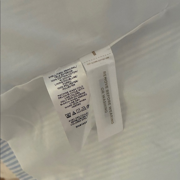 LOFT Women's Pinstripe Blazer - White and Blue - Picture 7 of 7